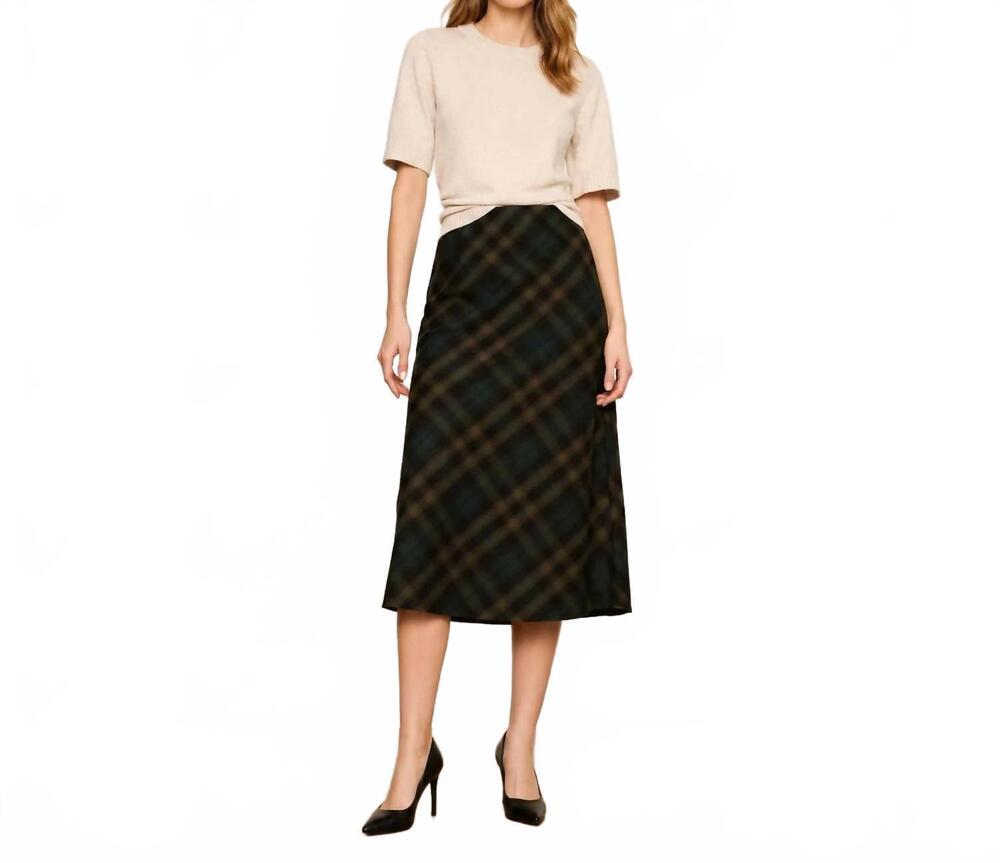 NEW SANCTUARY favorite slip skirt in forest plaid